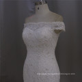 French Cut Lace Mermaid Bridal Gowns Boat Neckline